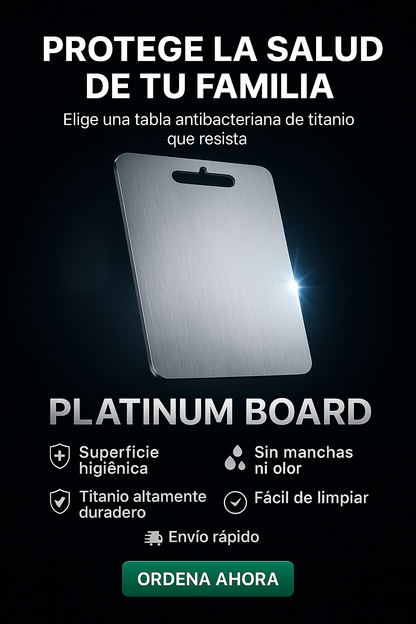 TITANBOARD® ES LA TABLA DE TITANIO ANTIBACTERIANA QUE TE DA HIGIENE, ESTILO Y DURABILIDAD DE POR VIDA.