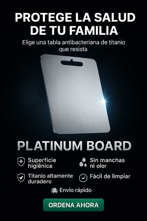 TITANBOARD® ES LA TABLA DE TITANIO ANTIBACTERIANA QUE TE DA HIGIENE, ESTILO Y DURABILIDAD DE POR VIDA.
