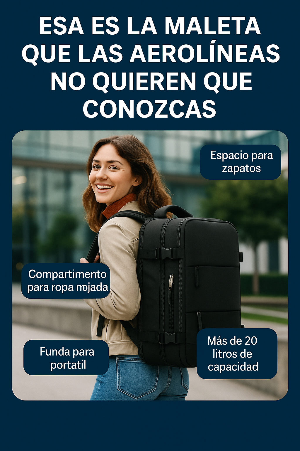 La mochila que todas las aerolíneas no quieren que conozcas - MALETA DE VIAJE 20LTS CAPACIDAD MEDIDAS DE AEROLINEA